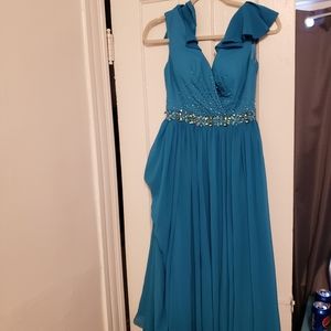 Turquoise evening gown